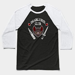 Diablerie Club - White Text Baseball T-Shirt